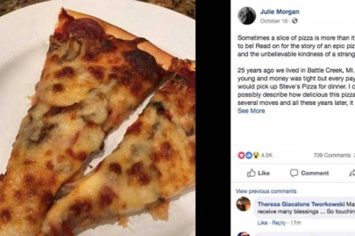 $!Viaja casi 400 km para entregar pizza a enfermo de cáncer