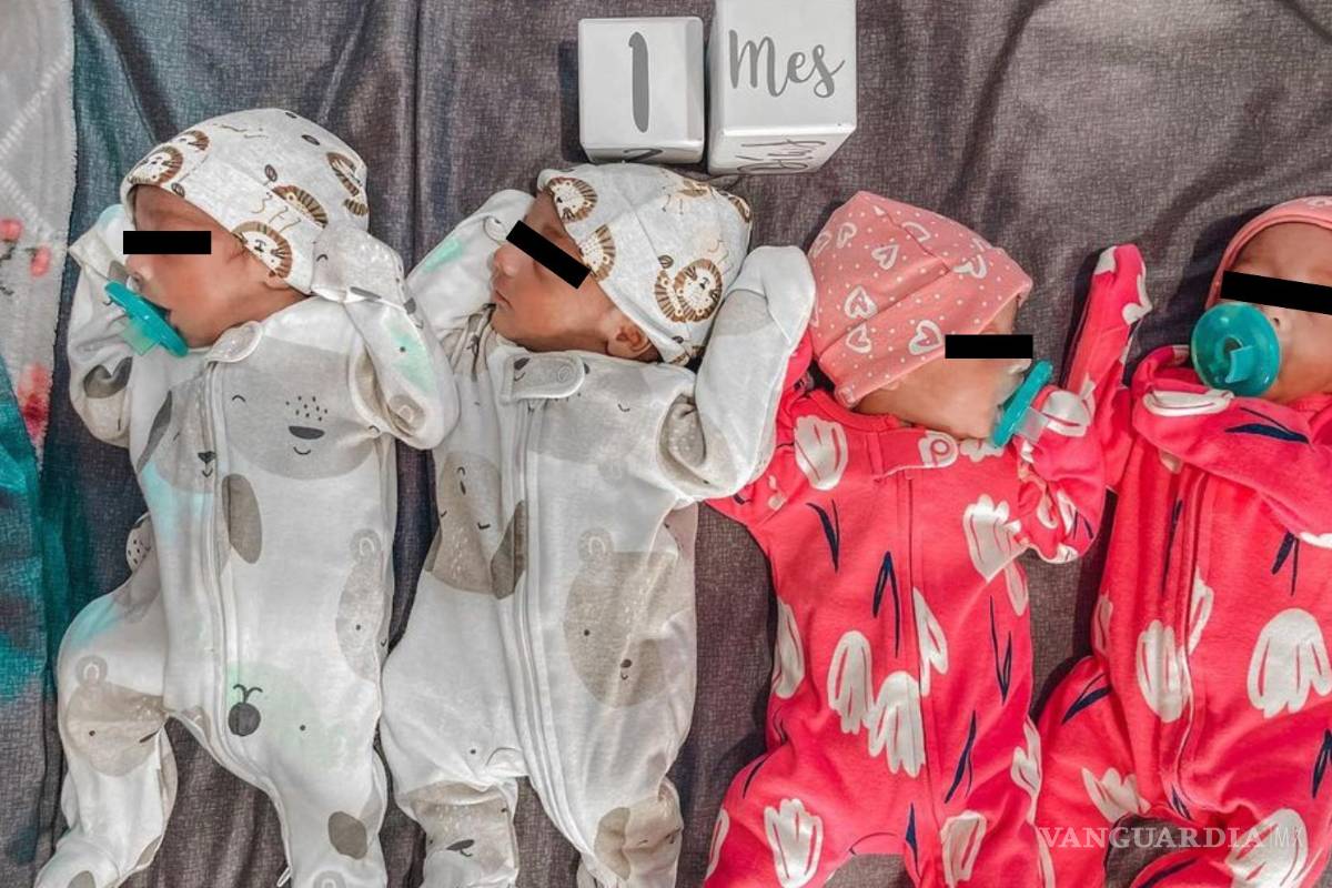 Mujer de Nuevo León da a luz a cuatrillizos con un minuto de diferencia; piden apoyo