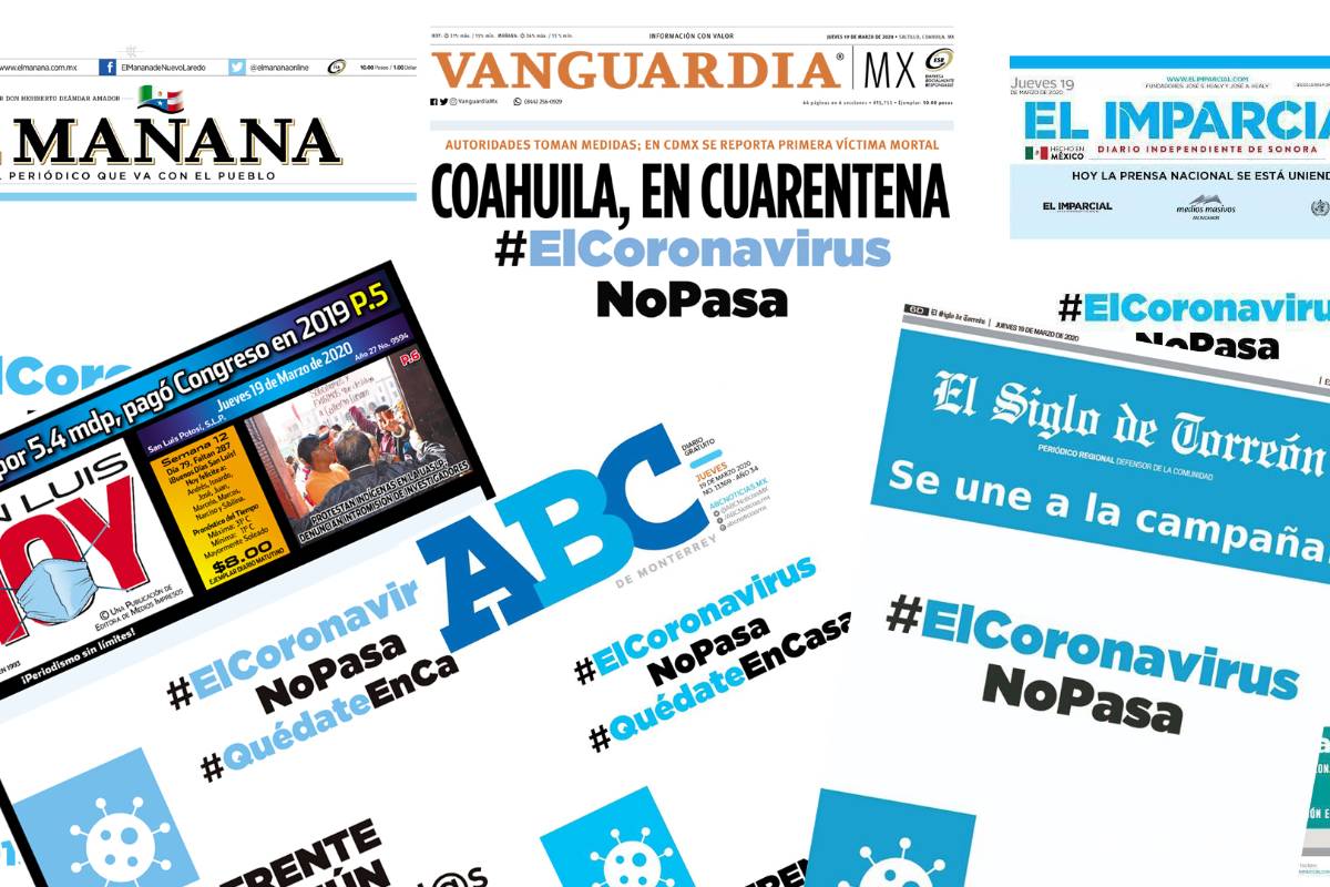 Coronavirus: Prensa nacional se une contra el COVID-19 con 'Frente común entre tod@s'