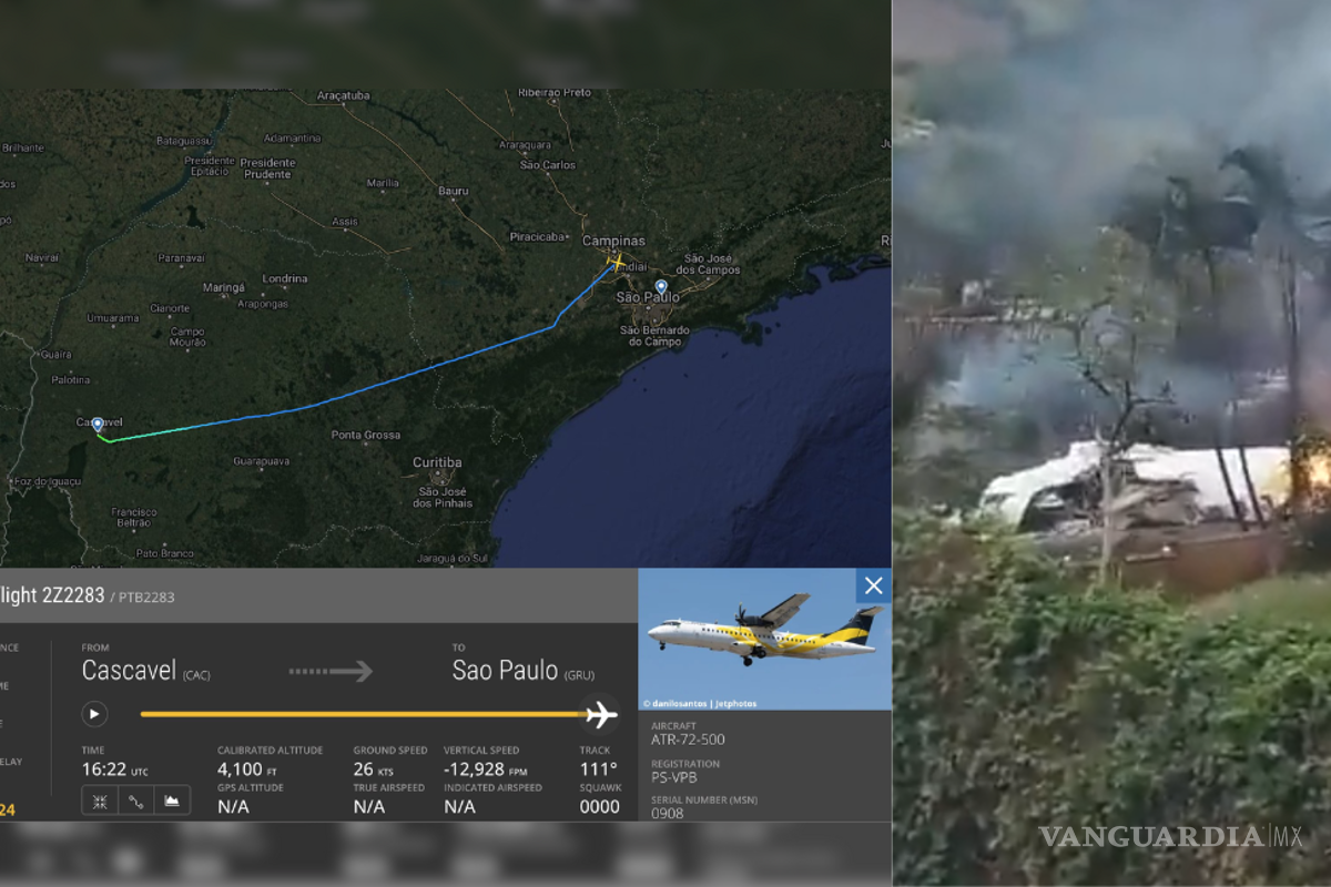 Avión de Voepass se estrella en zona residencial de Vinhedo, São Paulo; se reportan 62 personas fallecidas (VIDEOS)