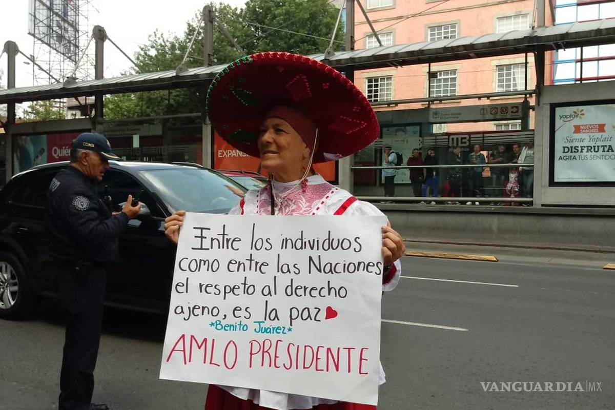 $!Protestan contra Trump, en reunión AMLO-Pompeo