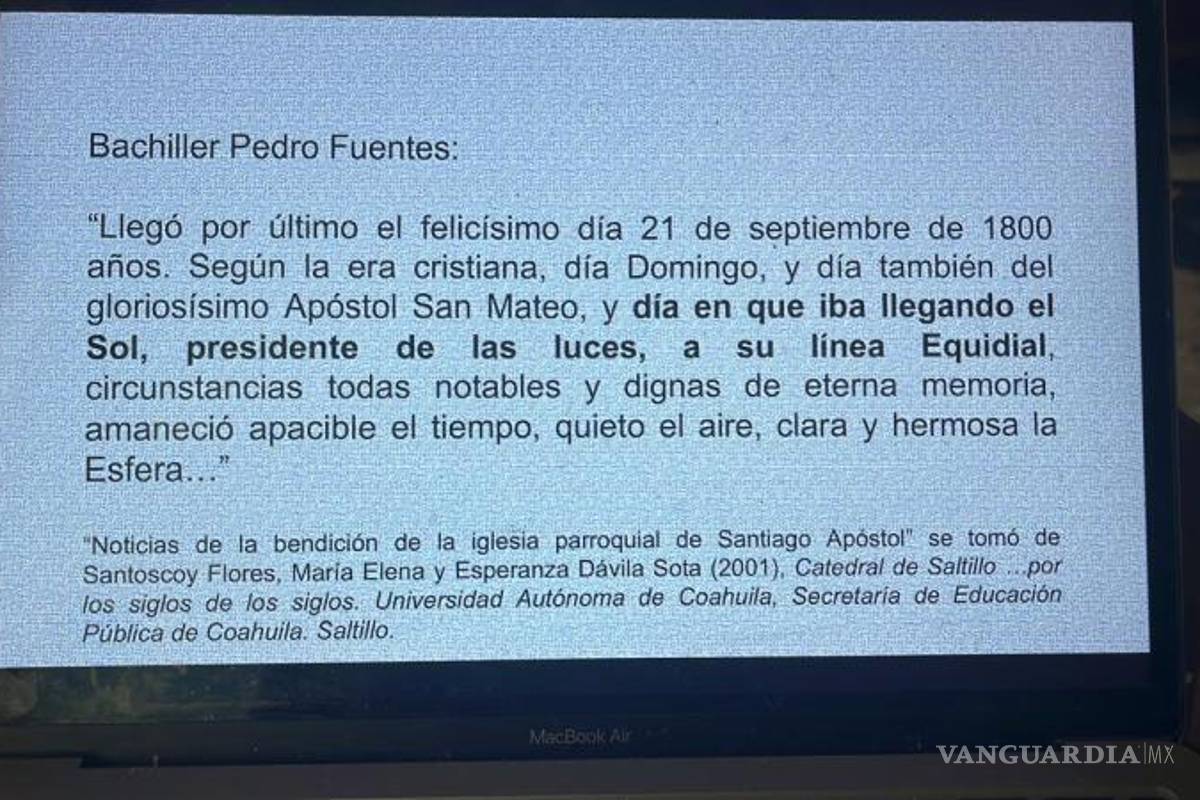 $!El arquitecto Arturo Villarreal explica la relación entre la catedral y la orientación solar.
