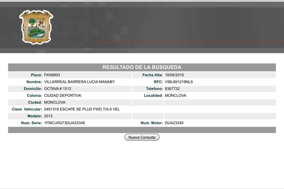 $!Diputado de Coahuila presenta documentación y asegura que su hija no es propietaria de la camioneta con droga