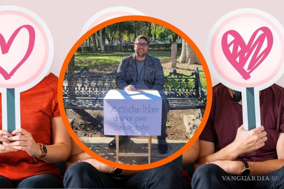 ¿Contarías la tuya? Viralizan en Facebook actor que escucha historias de amor reales en Saltillo para crear obra de teatro