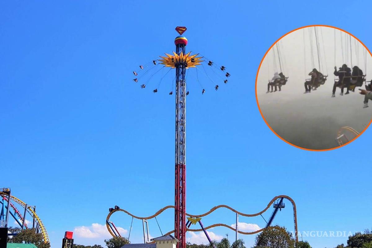 Atracción de Six Flags se detiene a 70 metros de altura en medio de tormenta, dejando a visitantes atrapados (VIDEO)