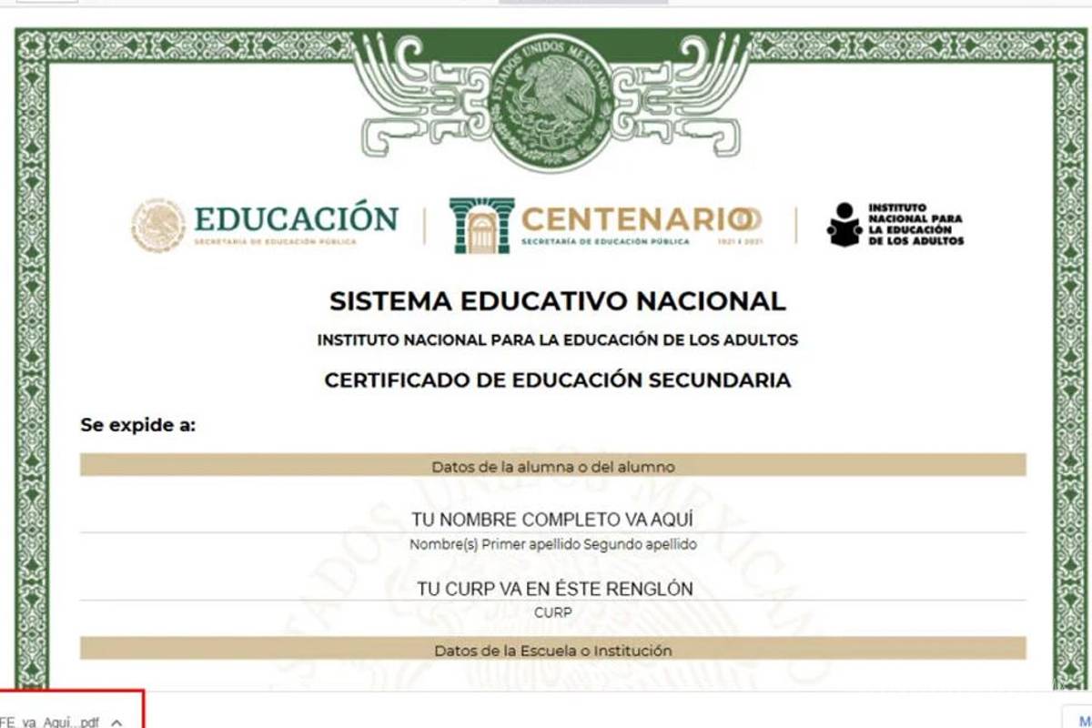 Certificado SEP... así puedes descargar GRATIS los certificados de primaria y secundaria por estado