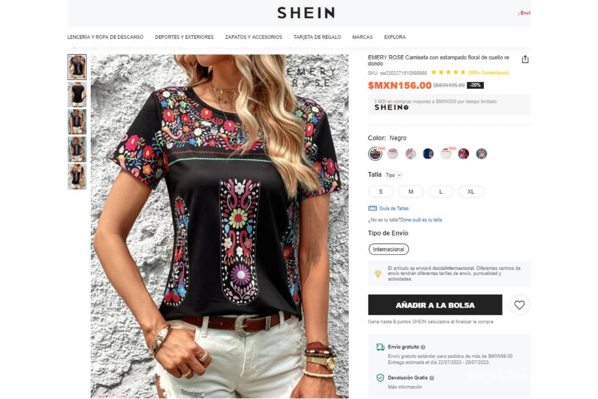 $!El modelo Emery Rose todavía se encuentra disponible en la página de Shein.