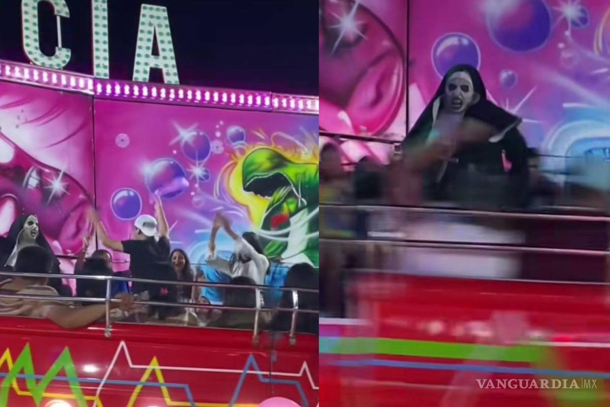 ¿Ya la viste? Aterroriza ‘La Monja’ a Coahuila con tenebroso baile en las Ferias del estado