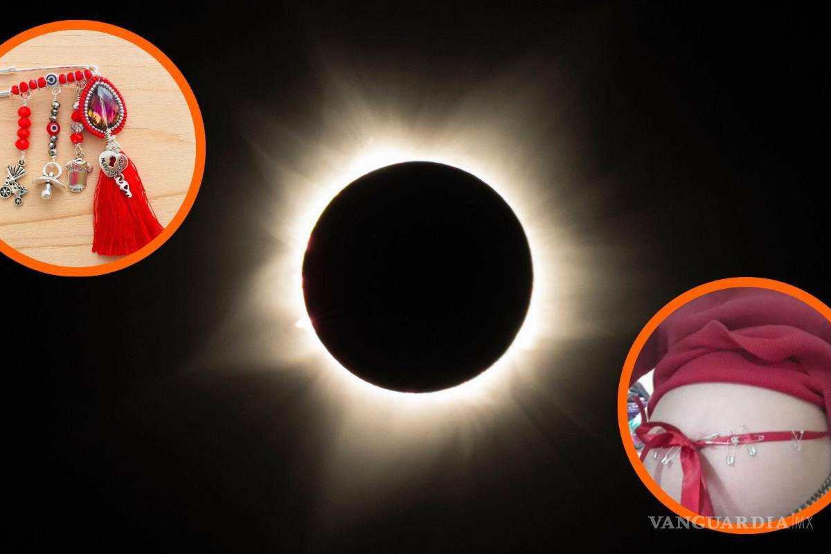 Seguritos y listones rojos: embarazadas de Saltillo buscan amuletos en redes sociales para protegerse del eclipse