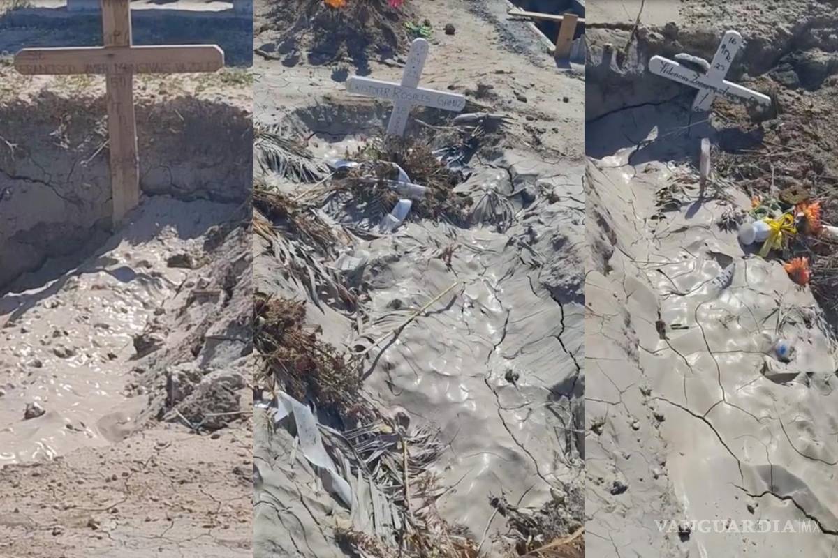 Lluvias causan hundimientos en tumbas del panteón de Villa de Fuente en Piedras Negras (video)