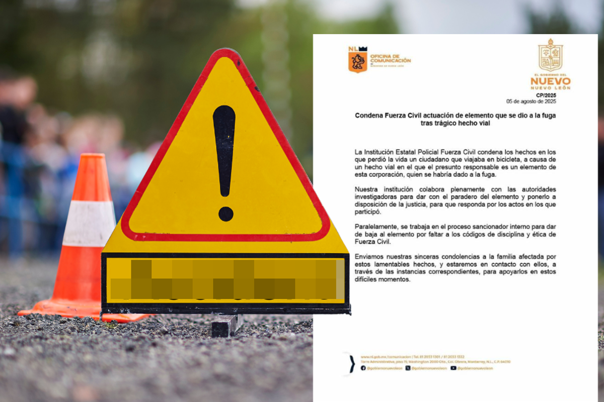 Elemento de Fuerza Civil mata a ciclista y huye del lugar, en NL