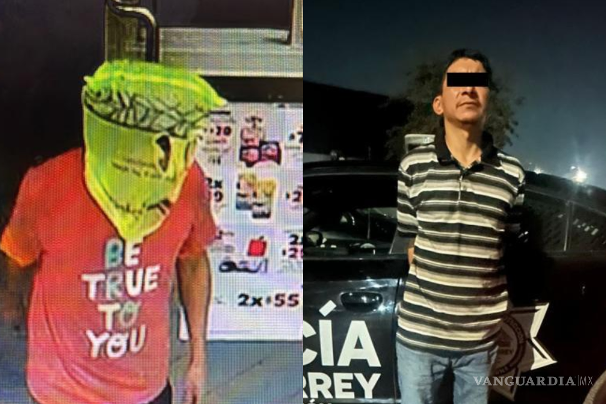 Se cubría el rostro con bolsas de plástico para asaltar tiendas de conveniencia, en Monterrey
