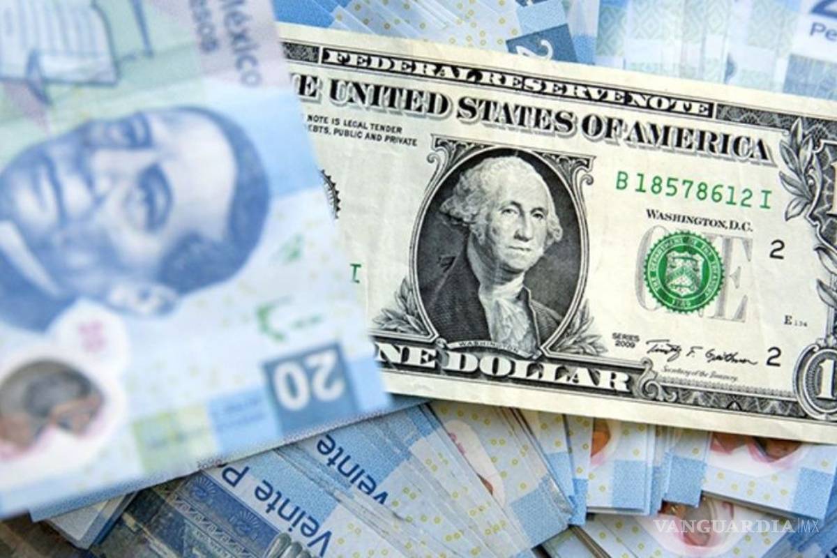 Peso perfila caída marginal tras dato del PIB de México; dólar, en 23.90 unidades