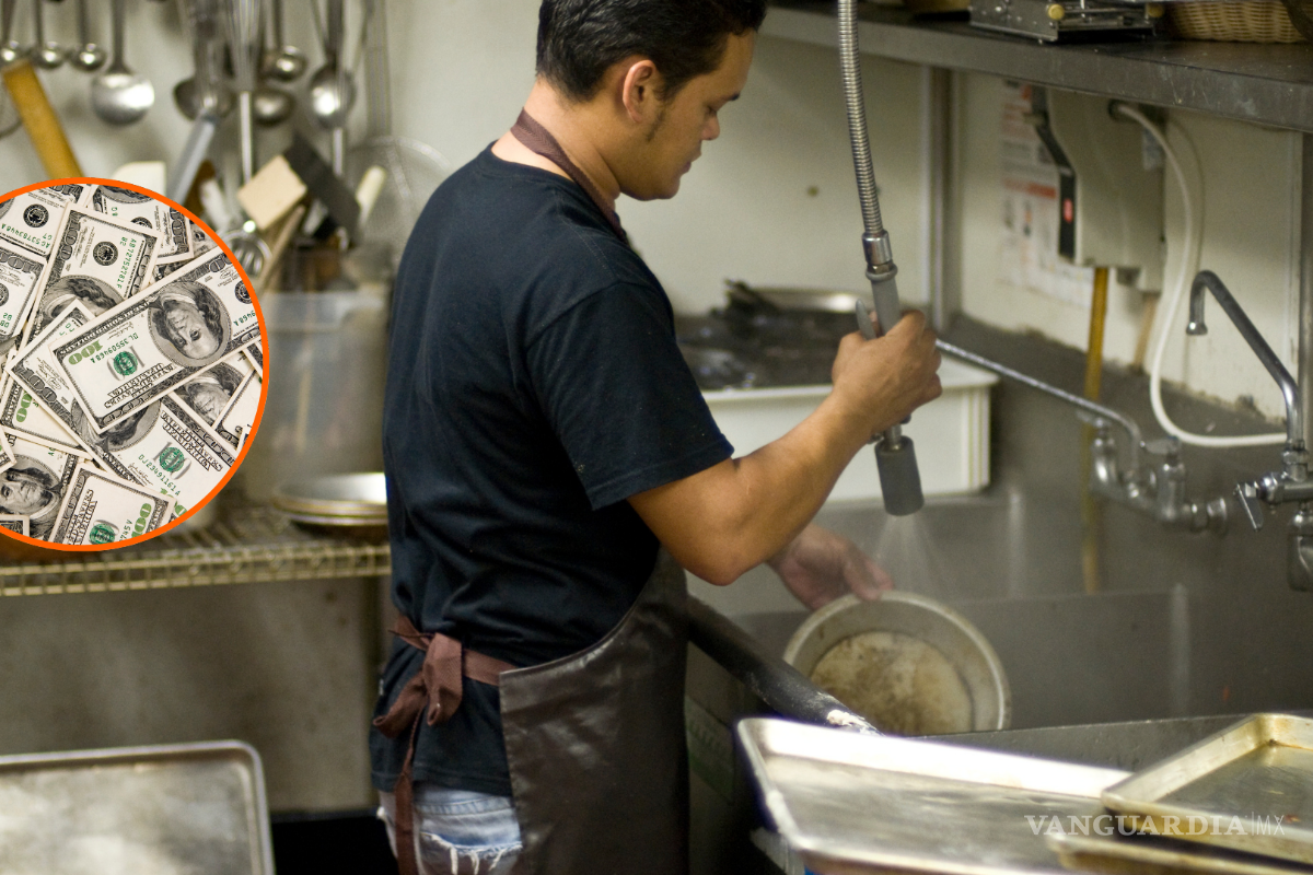 ¿Cuánto se gana lavando platos en Estados Unidos? Casi 2 mil pesos por día; estos restaurantes tienen vacantes