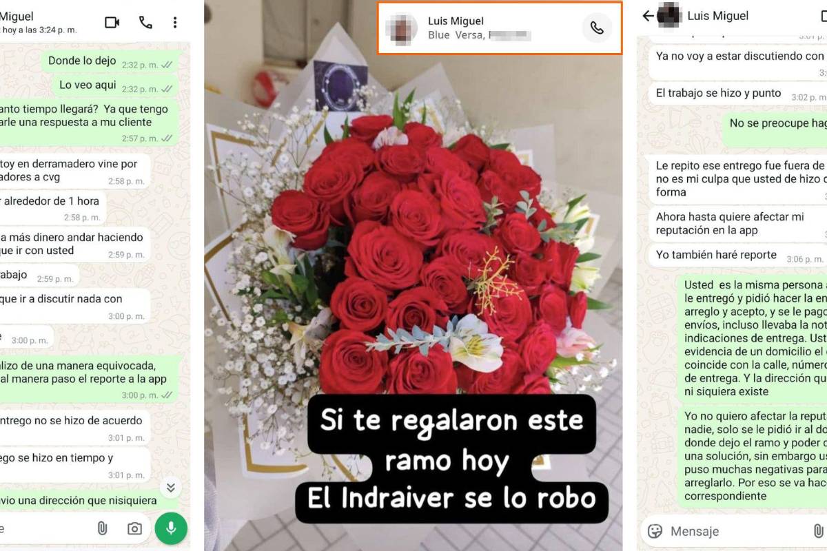 Exhibe florería presunto robo de ramo y problemas con repartidor de plataforma, en Saltillo
