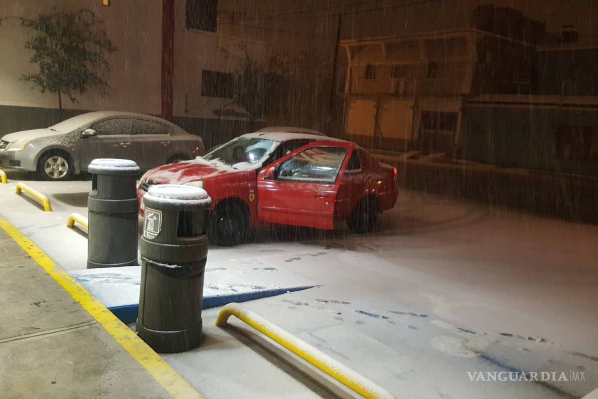 Cae nevada en Monclova, Coahuila
