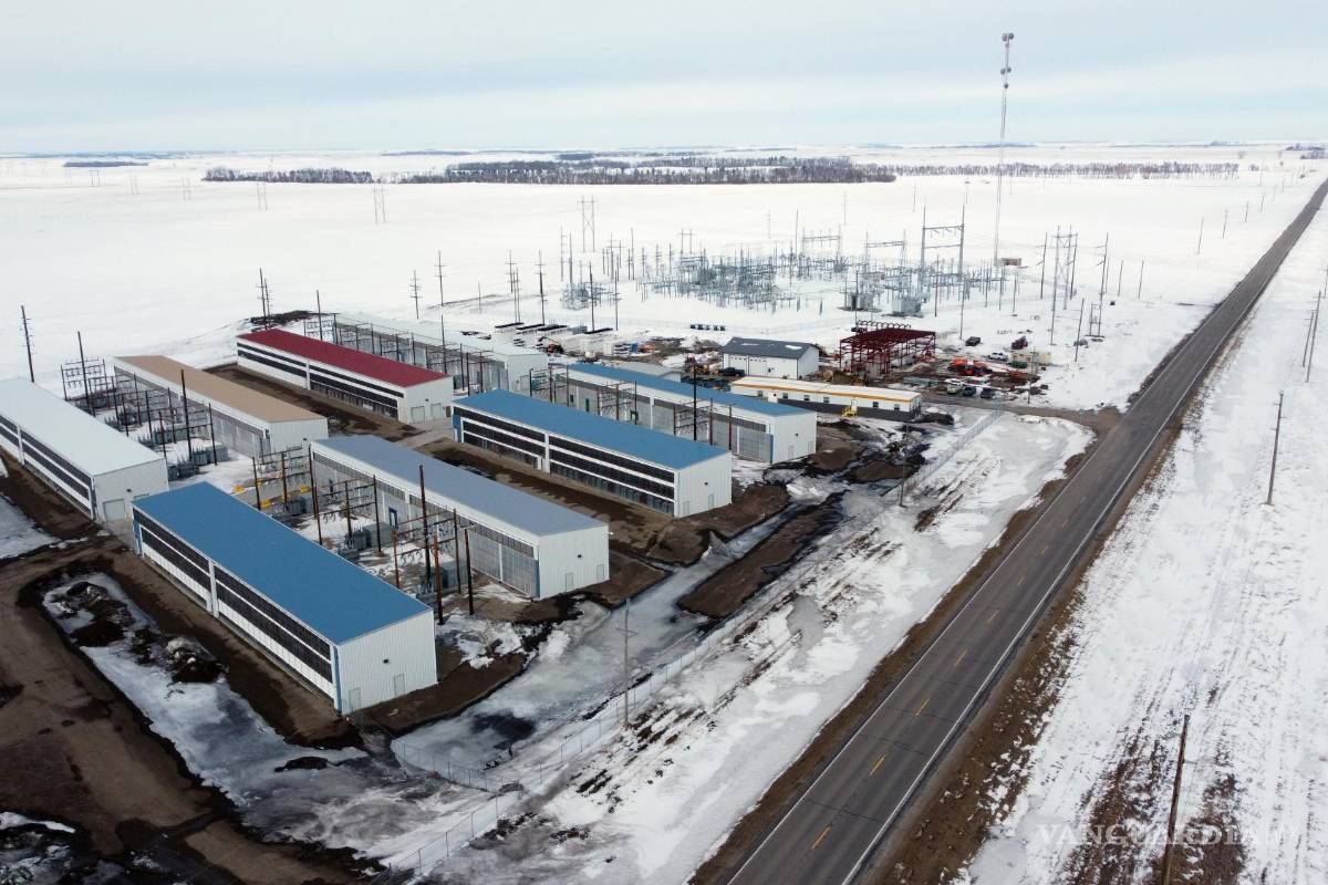 $!La mina de bitcoin Applied Digital en las afueras de Jamestown, Dakota del Norte. Esta operación genera más emisiones que 100,000 vehículos a gasolina.