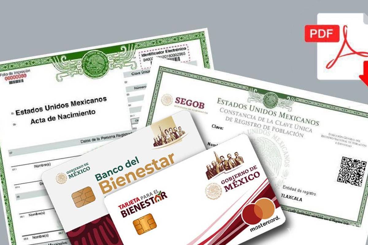 ¿Necesitas acta de nacimiento y CURP certificadas para tramitar tu Pensión del Bienestar?... así de sencillo puedes descargarlas en PDF e imprimirlas