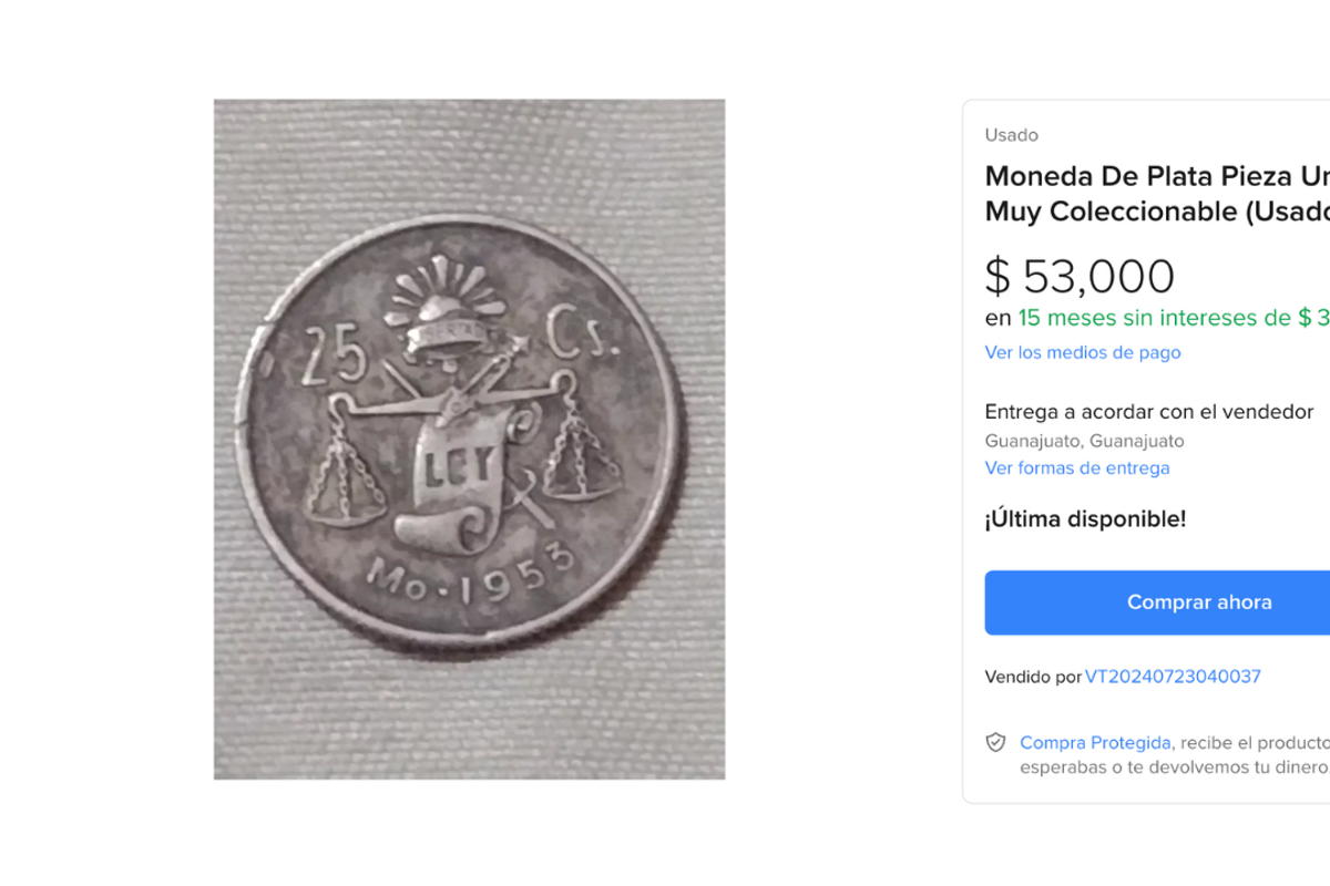 Descubre la moneda mexicana de plata que alcanza los 53 mil pesos en el mercado