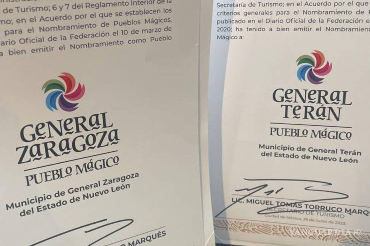 Zaragoza y General Terán, Nuevo León son designados pueblos mágicos