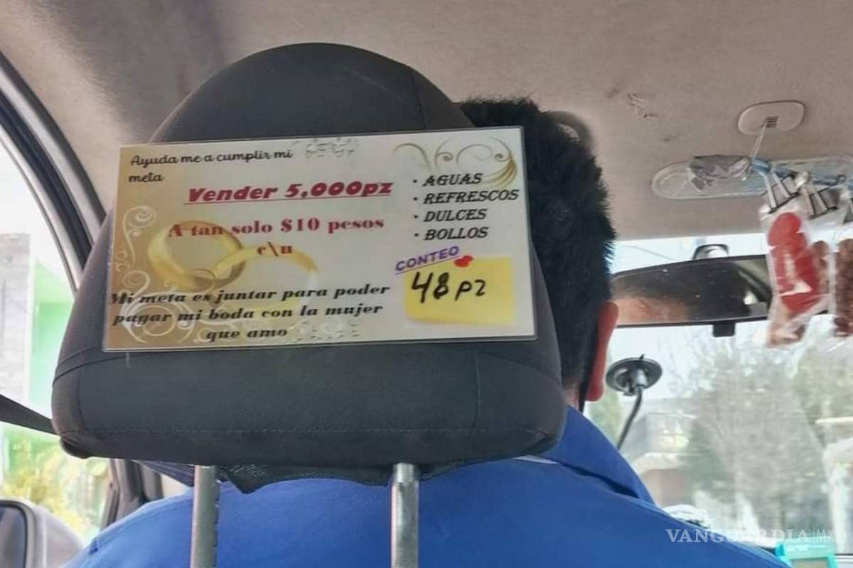 El InDriver del Amor... para pagar su boda, conductor de Saltillo arma tiendita en su auto