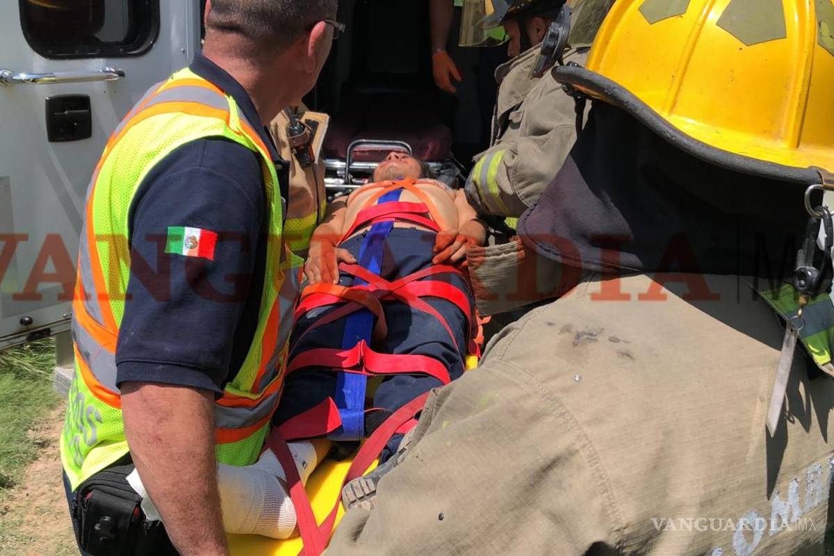 Tren casi le amputa el pie a joven en ejido de Saltillo