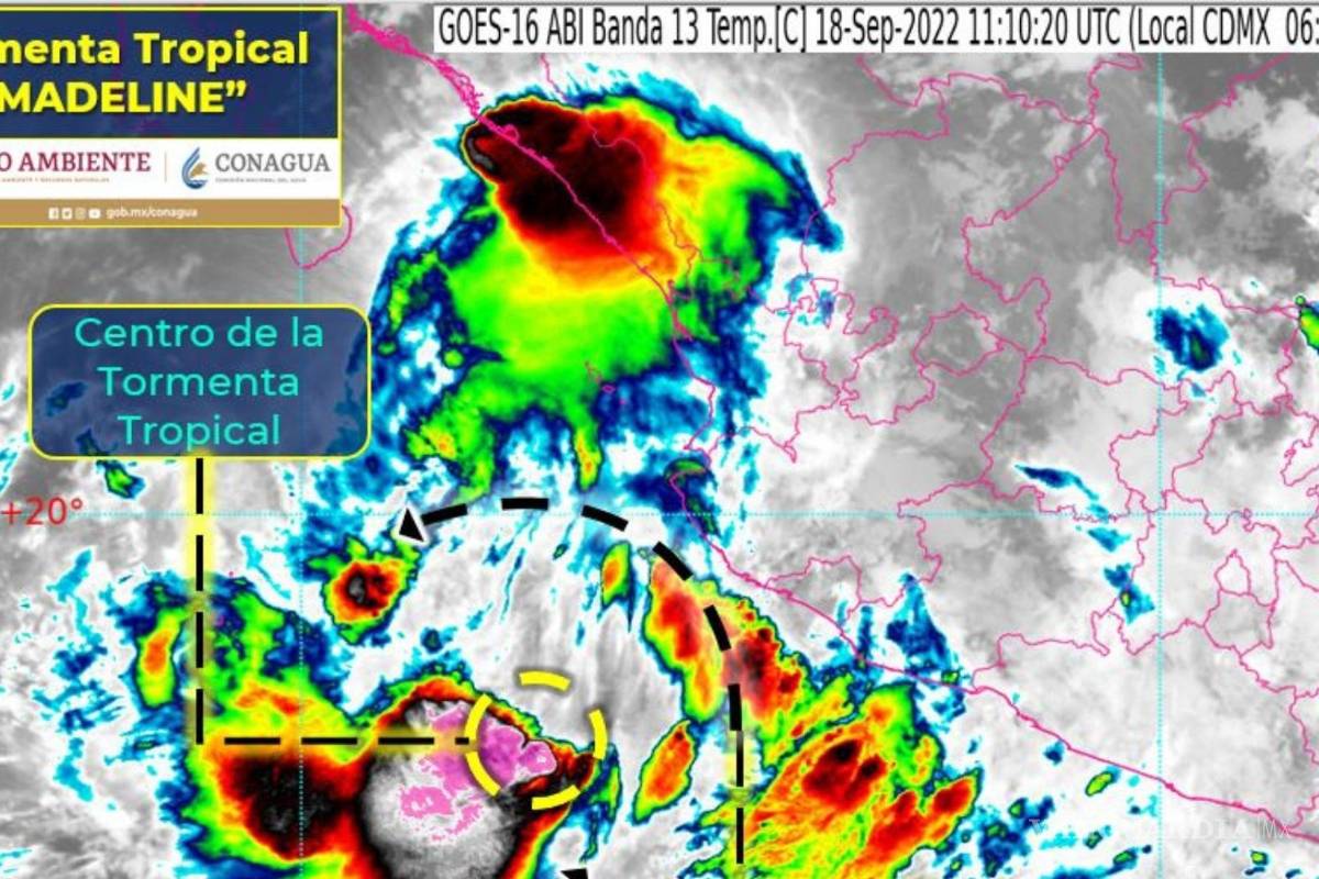 Tormenta Tropical ‘Madeline’ provocará lluvias torrenciales e intensas en estos estados