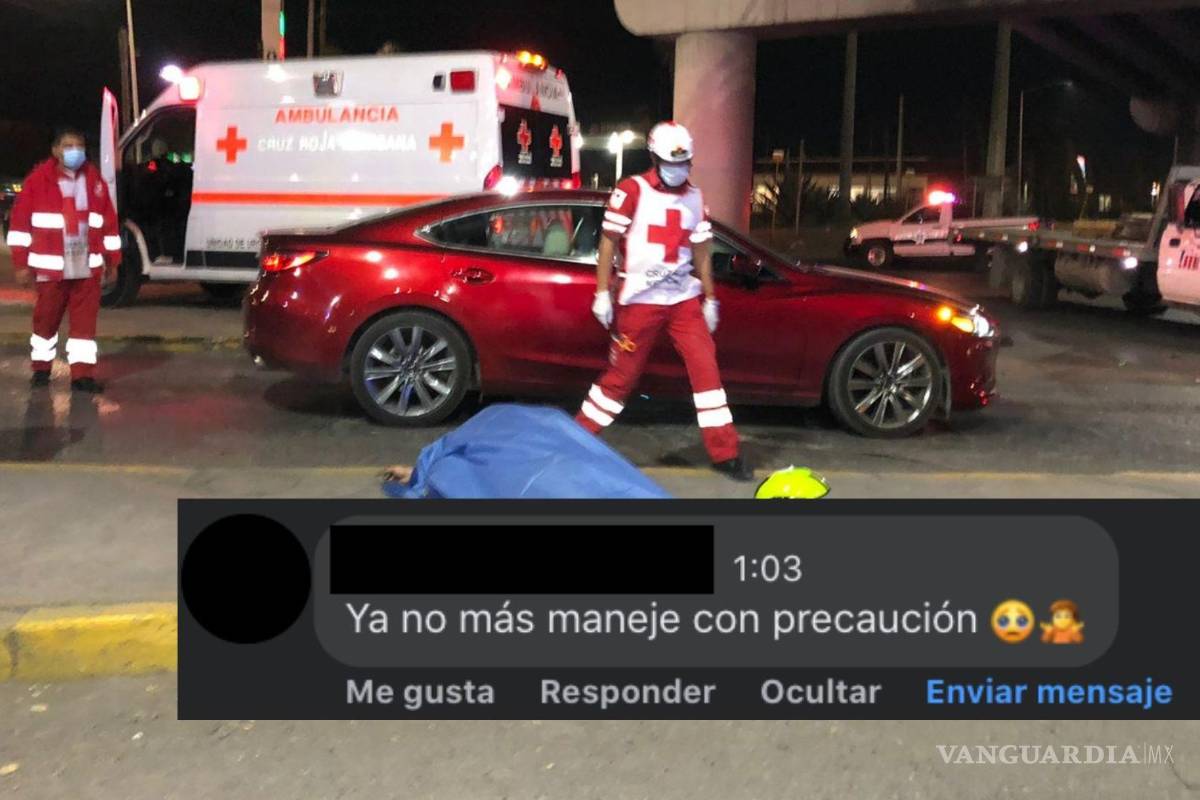 ‘Ya basta, manejen con cuidado’; saltillenses lamentan que otro motociclista haya muerto en accidente automovilístico