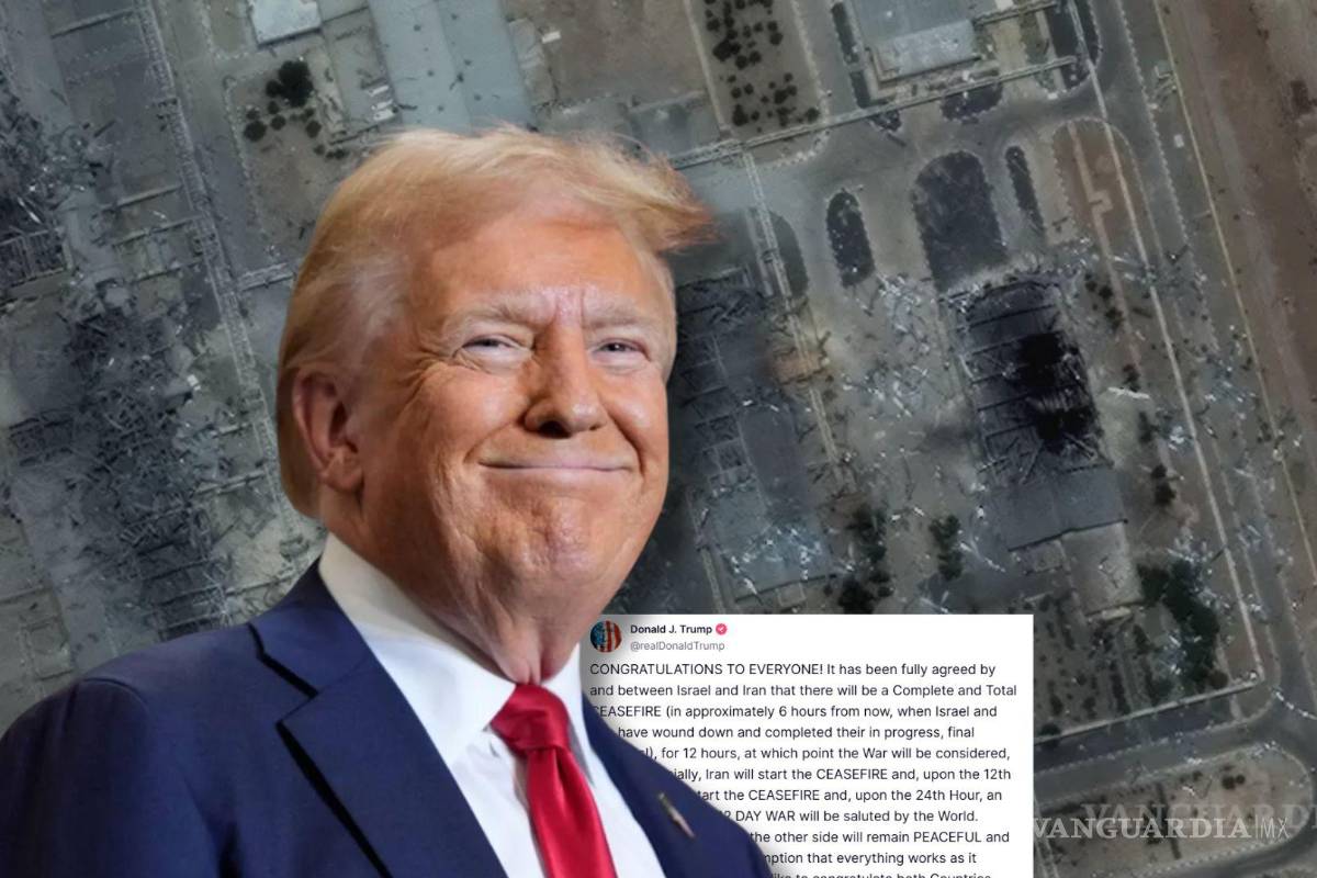 ‘Israel e Irán han acordado un alto al fuego total’: confirma el presidente de EU, Donald Trump