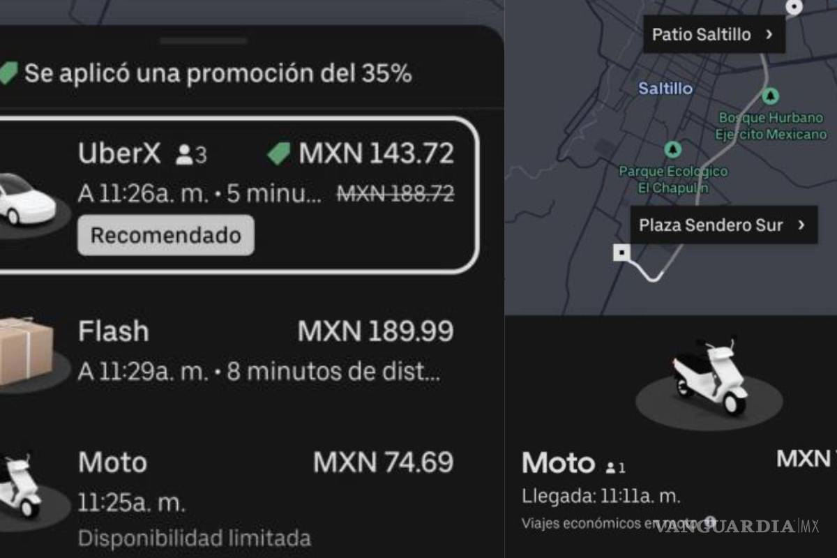 Uber Moto en Saltillo: ¿Conviene pagar menos por el riesgo?