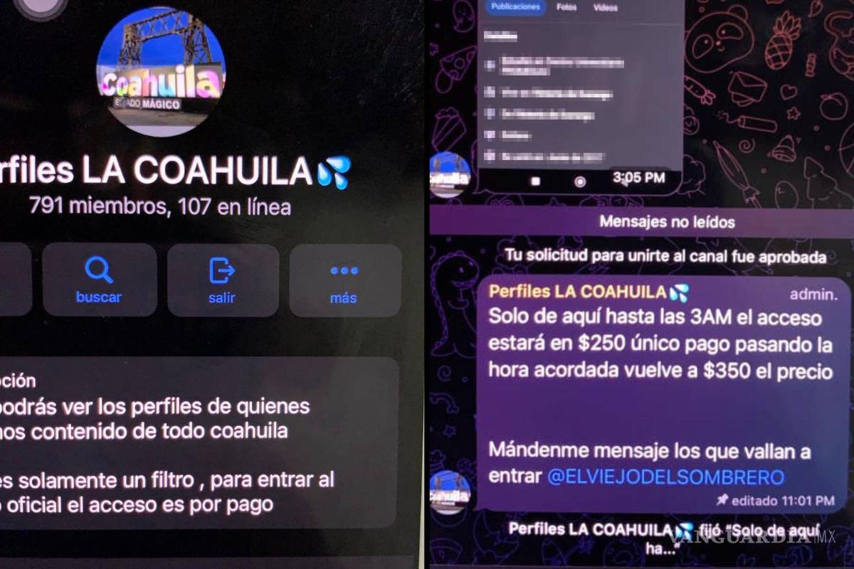Alertan en redes por venta de fotografías íntimas en Telegram; presunto grupo privado opera en Coahuila
