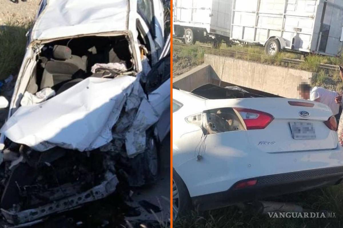 Vuelca y cae a un arroyo en la autopista Torreón–Saltillo tras dormitar; hay cinco heridos