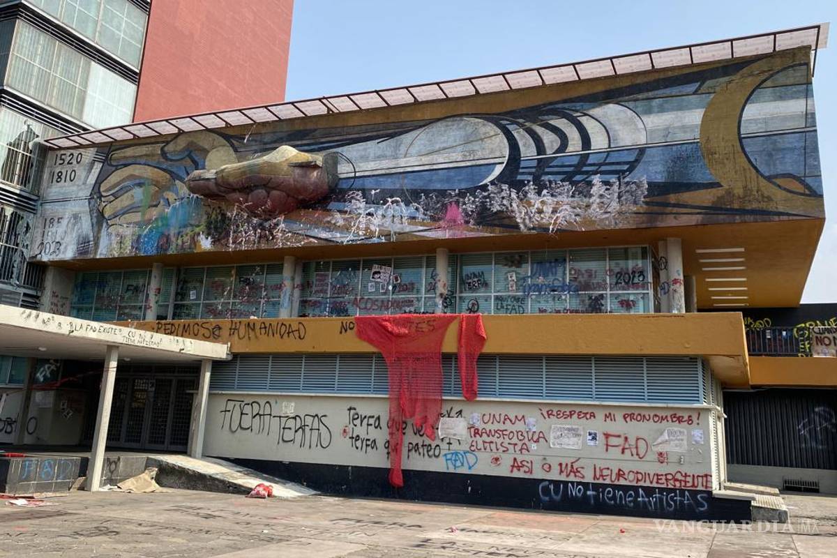 Vandalizan mural de David Alfaro Siqueiros en la UNAM
