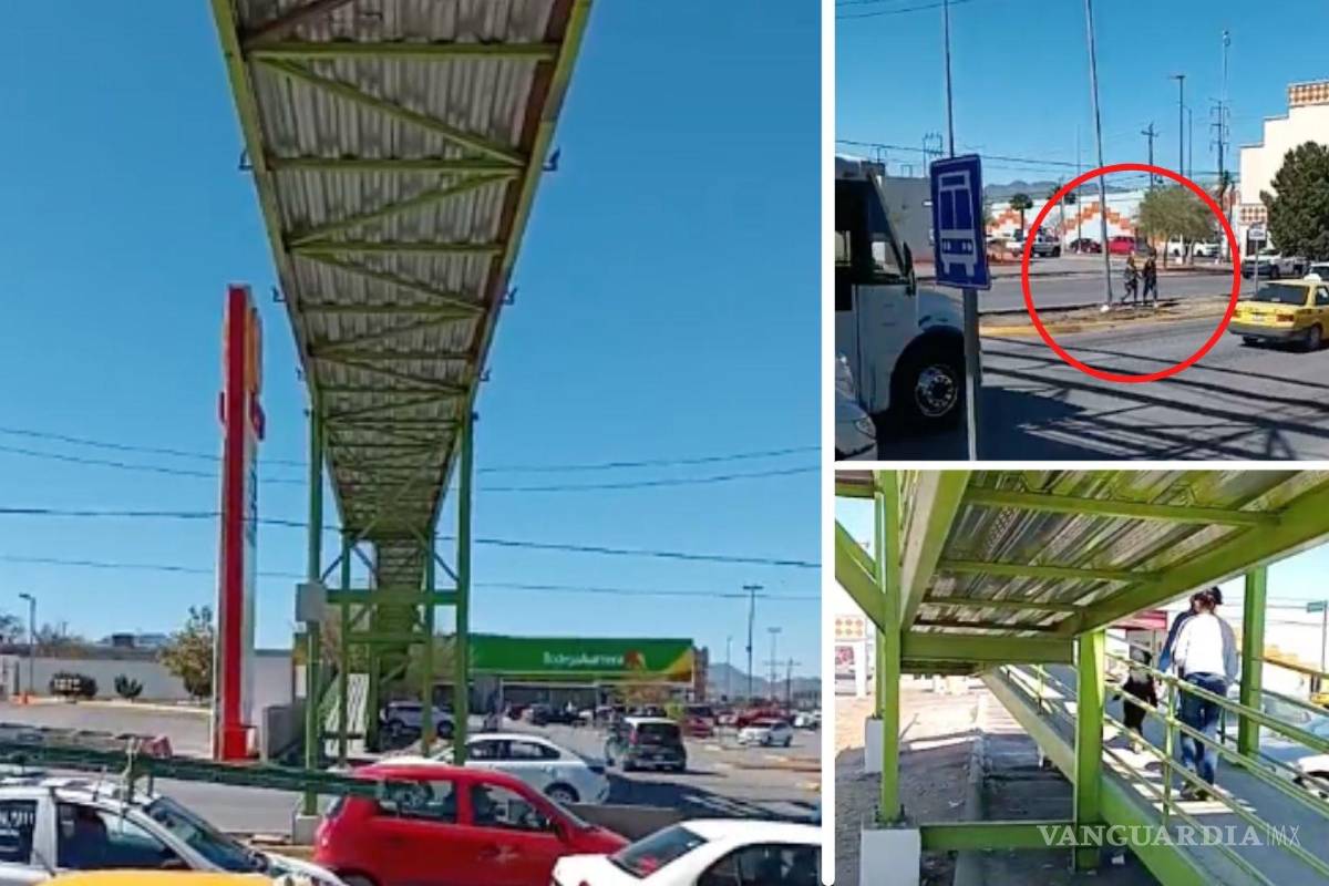 Exhiben a transeúntes por no usar puente peatonalen colonia Mirasierra de Saltillo