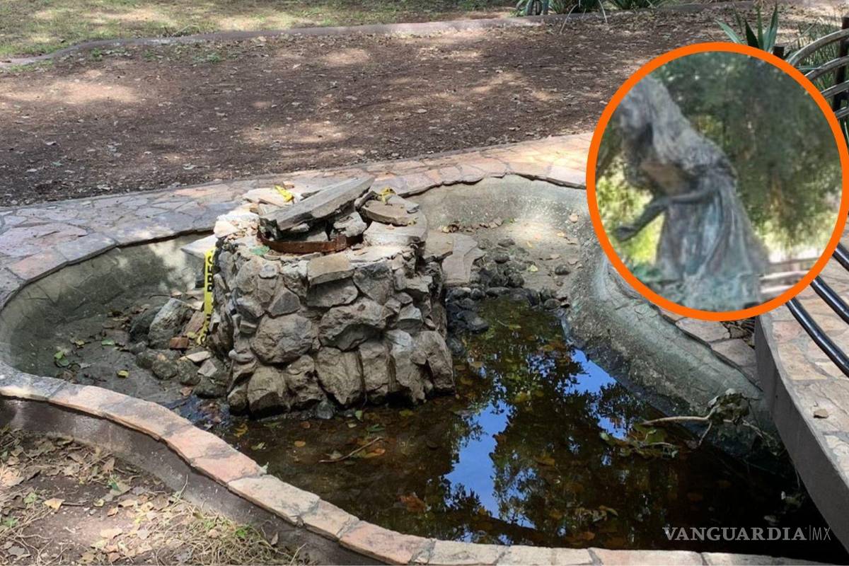 ¿Dónde está Alicia? Desaparece estatua del parque El Chapulín en Saltillo