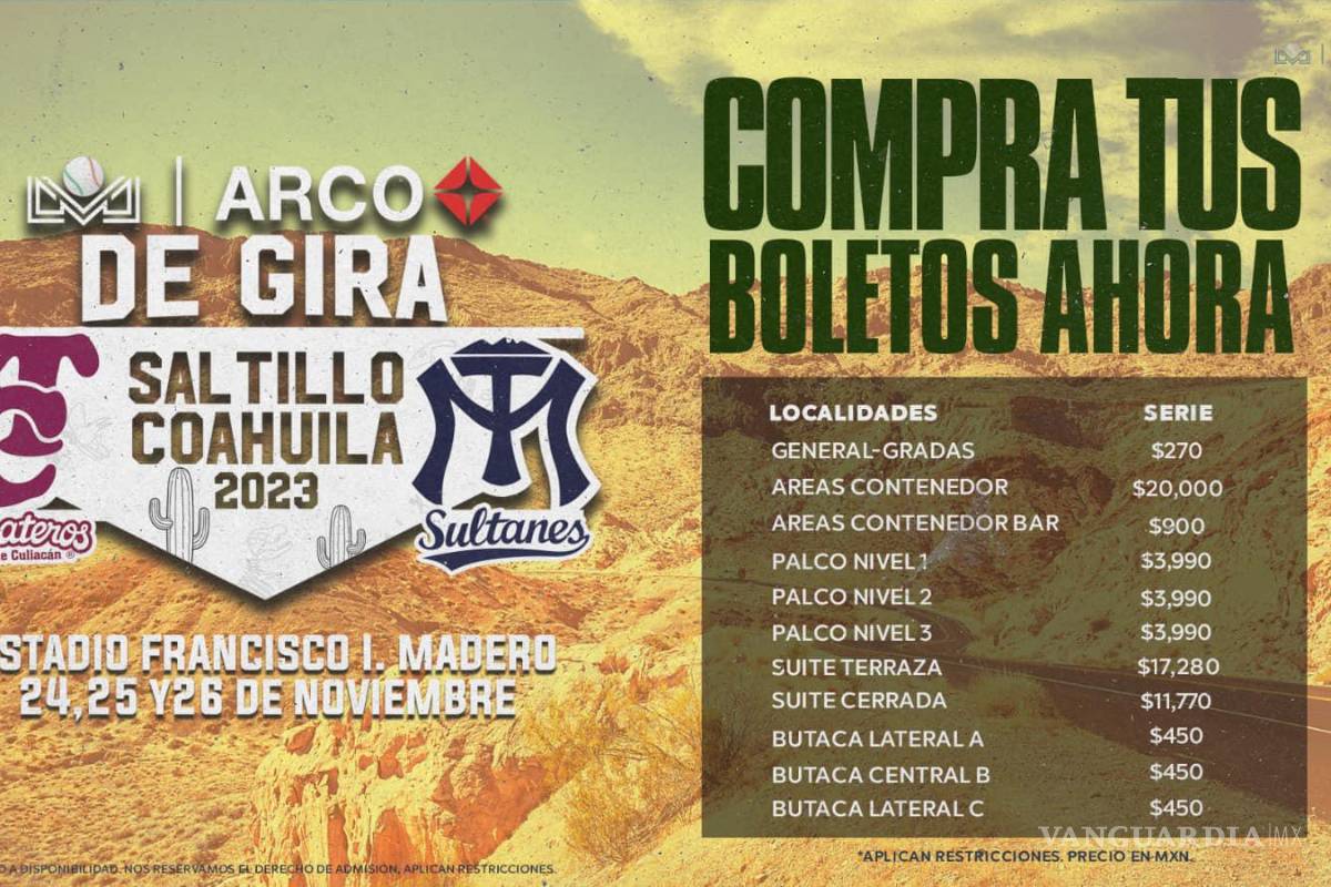 $!Estos serán los costos para ver el enfrentamiento entre los Tomateros y los Sultanes.