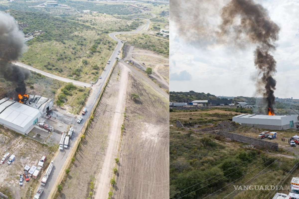 Se incendia fábrica de espumas y químicos en Querétaro; evacuan a personal cercano