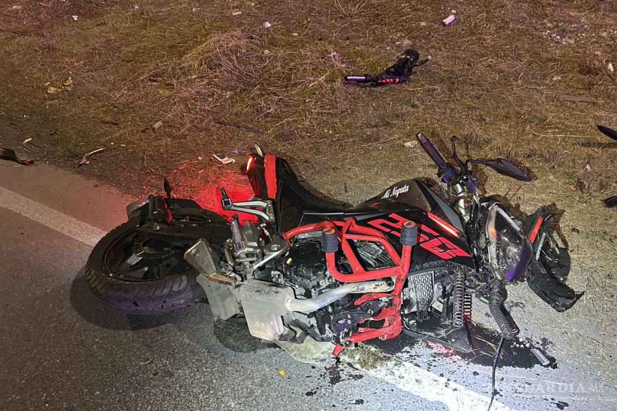 Muere joven motociclista en el hospital tras impactante accidente en la Monterrey-Saltillo