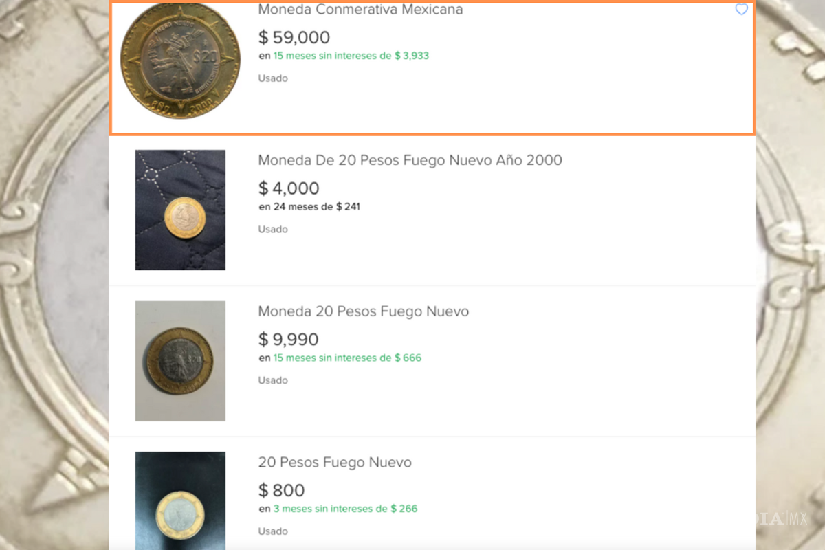 $!El precio de esta moneda puede variar, pero en plataformas de venta como Mercado Libre se ha llegado a cotizar hasta en 59 mil pesos.