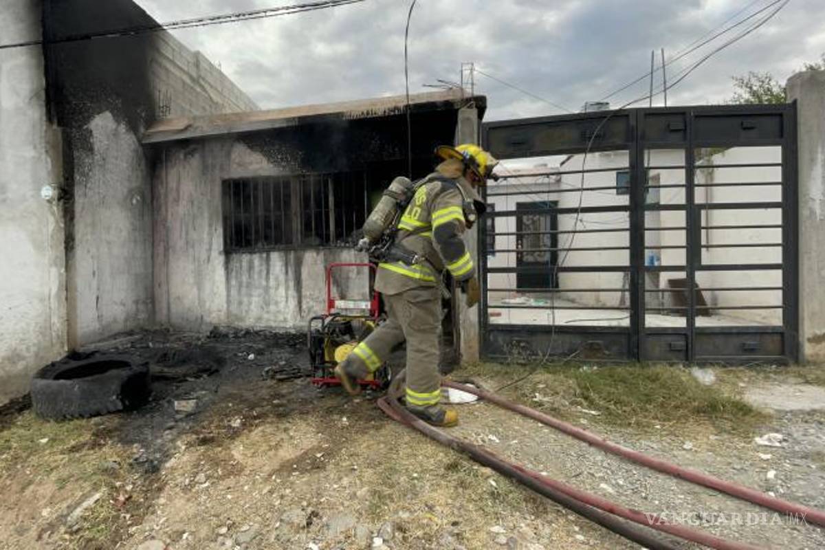 $!Tras el incendio, un neumático y una lavadora resultaron pérdida total.