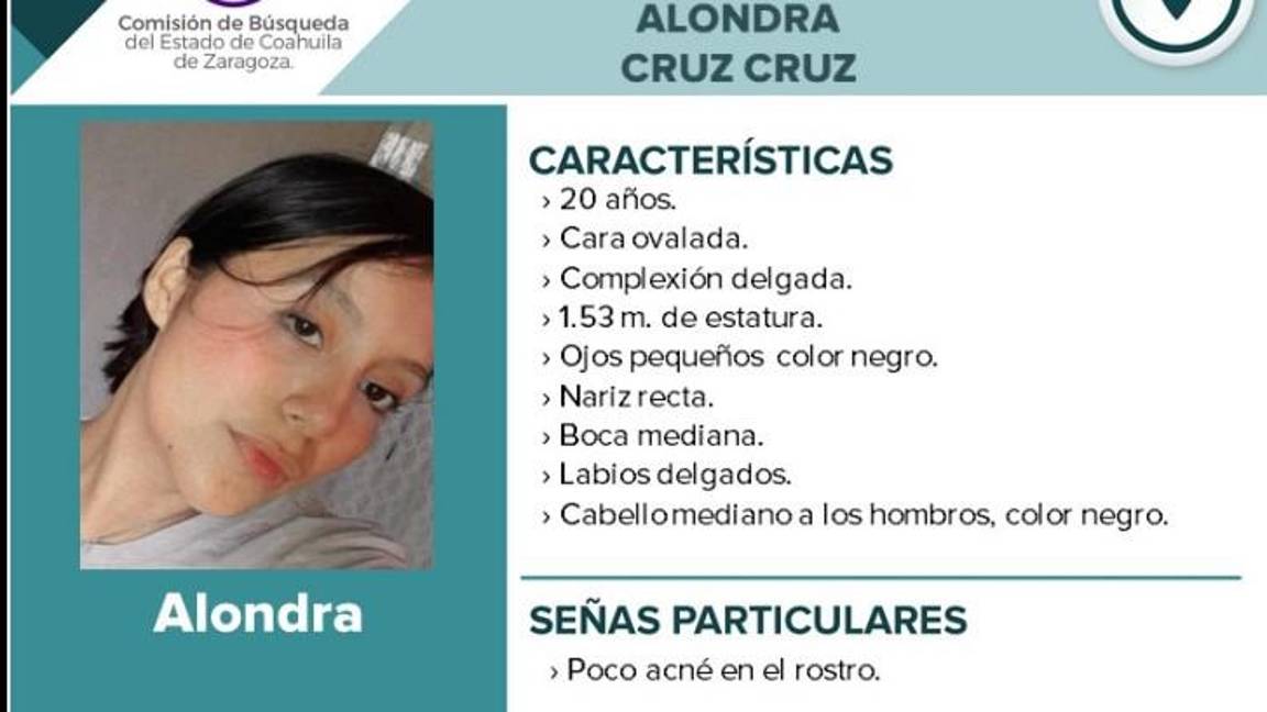 ¿Dónde está Alondra? Suman ocho días de búsqueda de joven saltillense