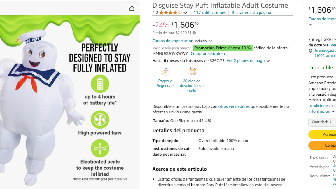 $!Amazon: Estos son los mejores disfraces inflables para Halloween que puedes encontrar