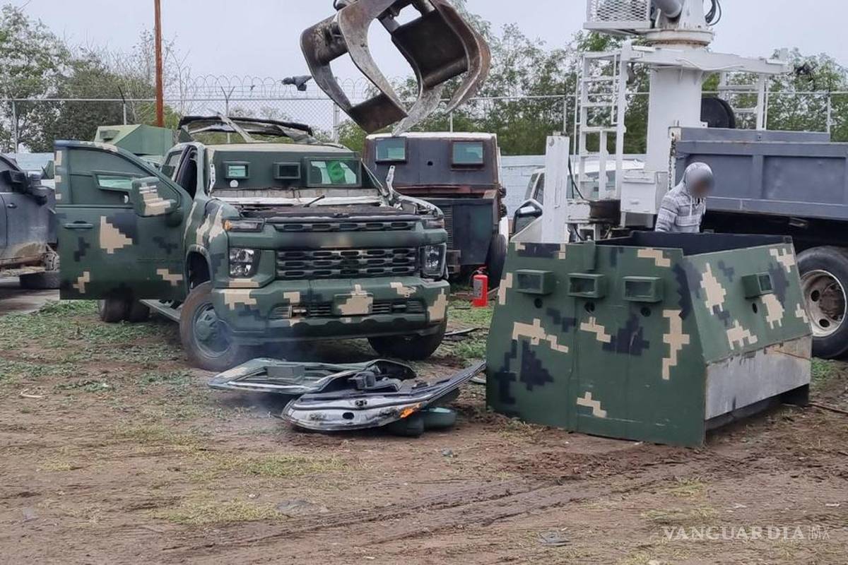 Destruyen ‘monstruos’ asegurados por Sedena y FGR en Tamaulipas