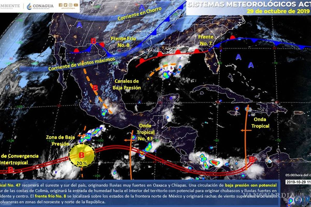 Onda tropical provocará lluvias en 23 estados del país; se esperan chubascos en Coahuila