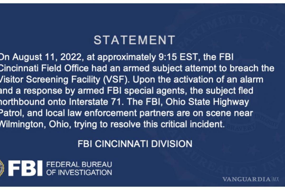 Un hombre armado intenta entrar en la sede del FBI en Cincinnati