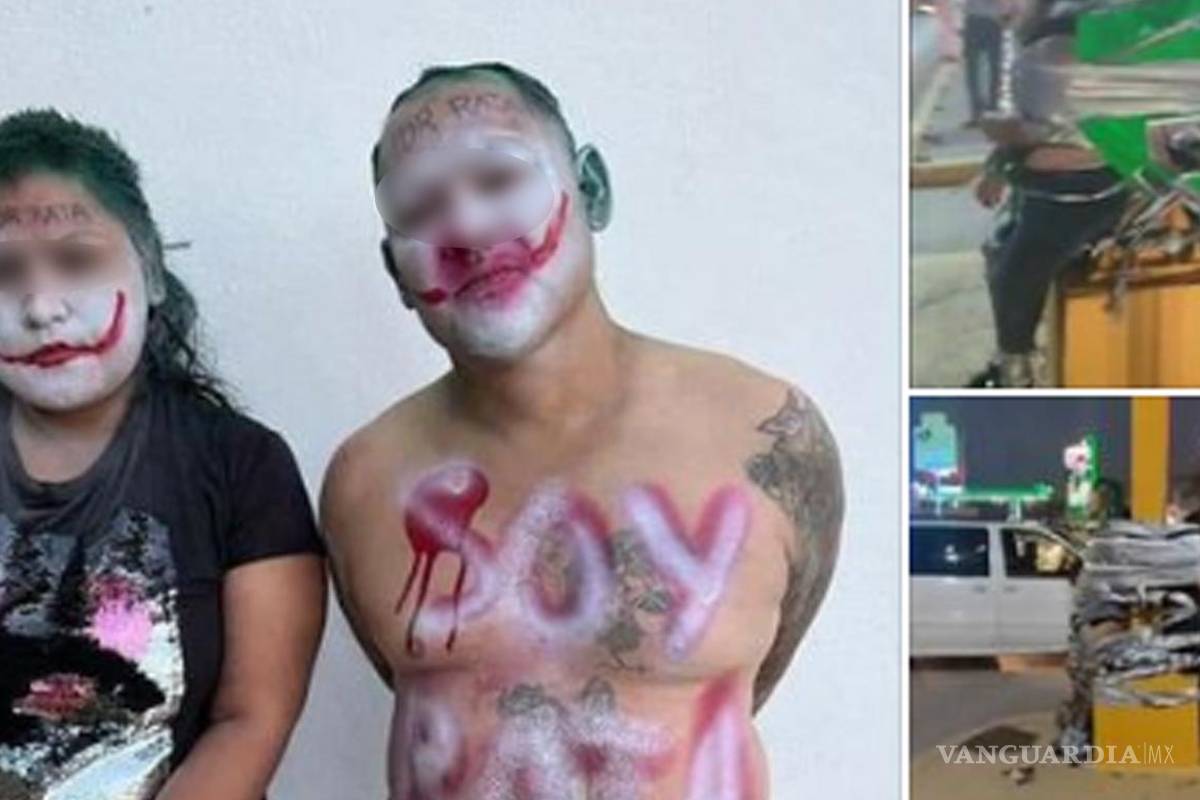 ¿Batman vigila Tamaulipas?... sujeto detiene a ladrones y los pinta de Joker