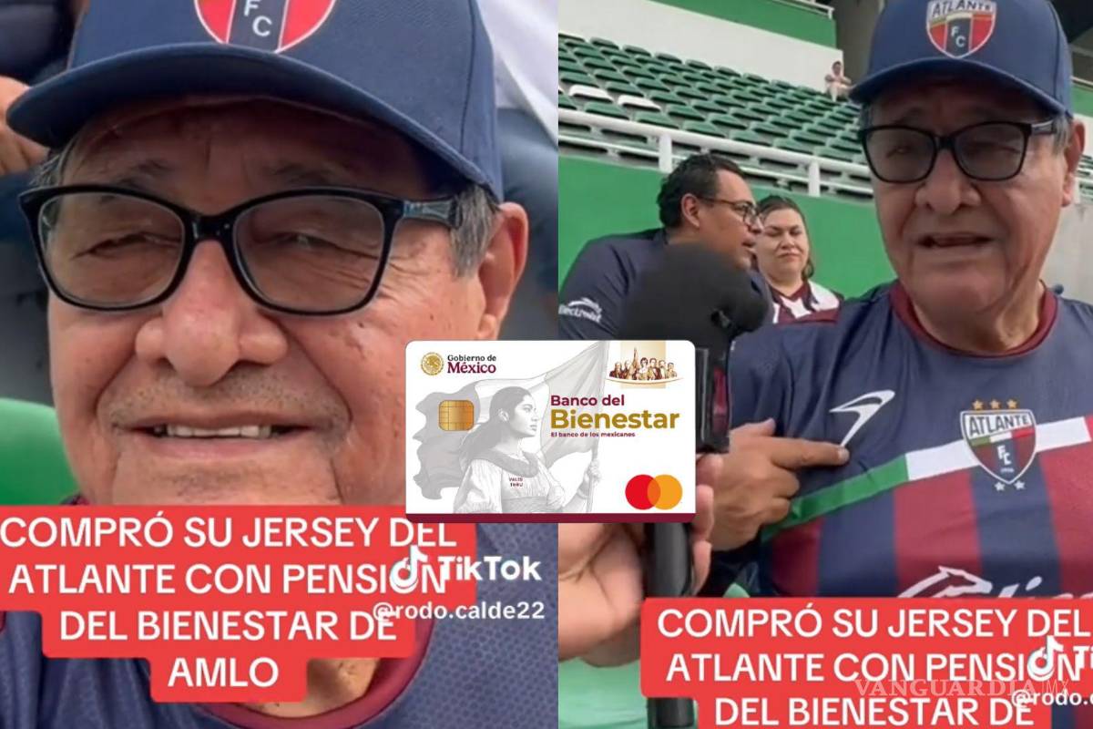 ¡¿Prioridades?!... Adulto mayor se compra playera del Atlante con su Pensión del Bienestar