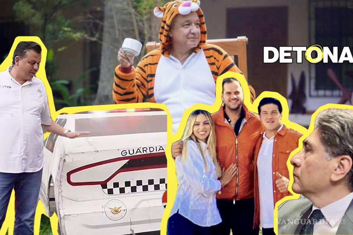 $!Simulación de una patrulla de la Guardia Civil_ AMLO_ la pareja real de NL con Daniel Acosta, quien pasó de consultor a próspero constructor y el remedo de legislador del PT, Saantiago Gzz