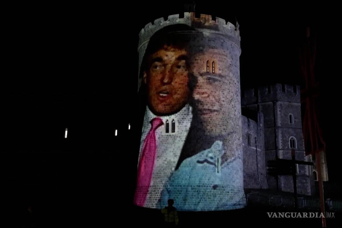 En su segunda visita a Reino Unido, activistas proyectan en el castillo de Windsor fotos de Trump y Epstein