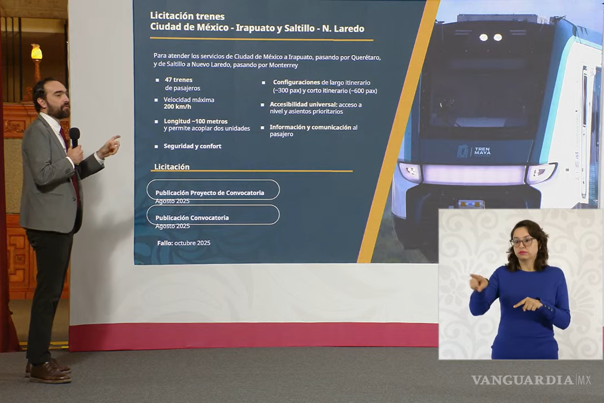 Construcción del tren de pasajeros Saltillo-Monterrey-Nuevo Laredo iniciará en agosto; tendrá 11 estaciones